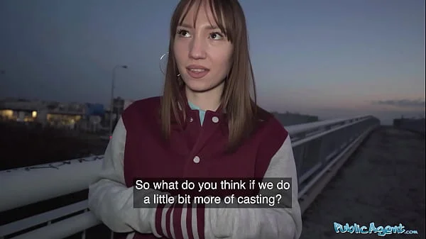 Public Agent - Hot brunette dances for me in PUBLIC before I fuck her hard