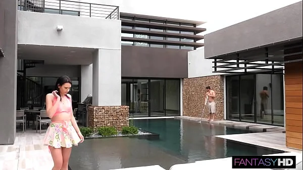 Spoiled Slut Fucks Poolboy To Get Over Daddy Issues