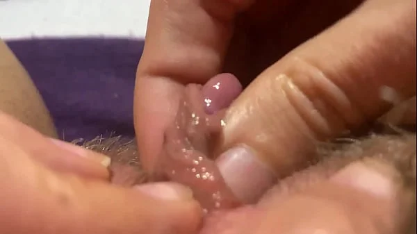 Big clit orgasm closeup