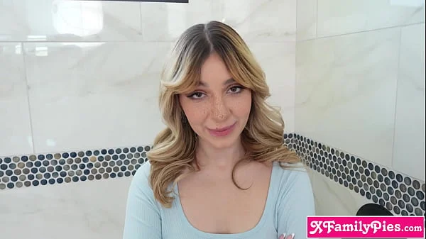 Tiny stepsister teen did NOT need help from her big cock stepbro