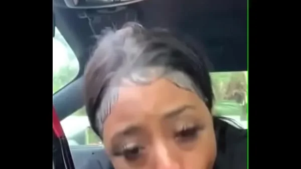 Black sister sucking bbc in car