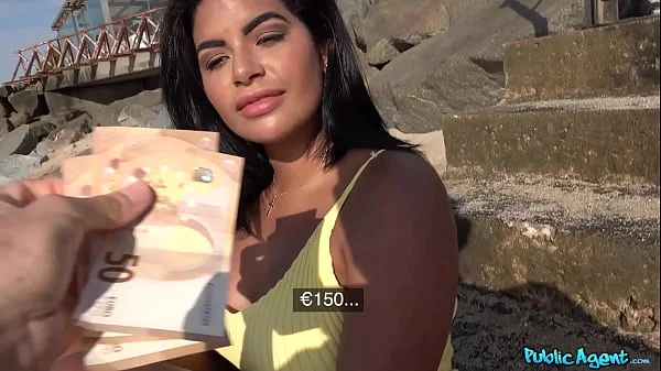 Beach Babe Fucked on a Public Beach and then in Private Swimming Pool - Public Agent