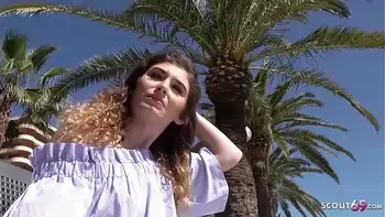 GERMAN SCOUT - Magaluf Urlauberin Candice für Geld am Strand gefickt bei Strassen Casting