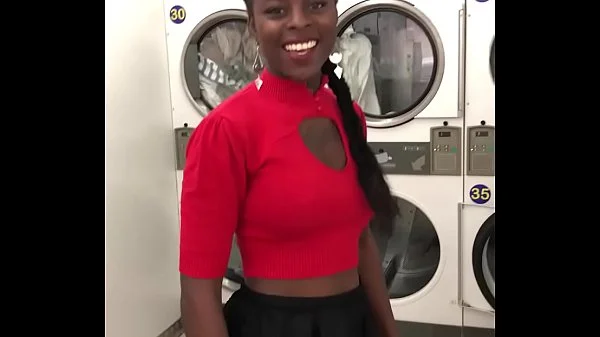 Ebony girl picked up in launderette for anal sex