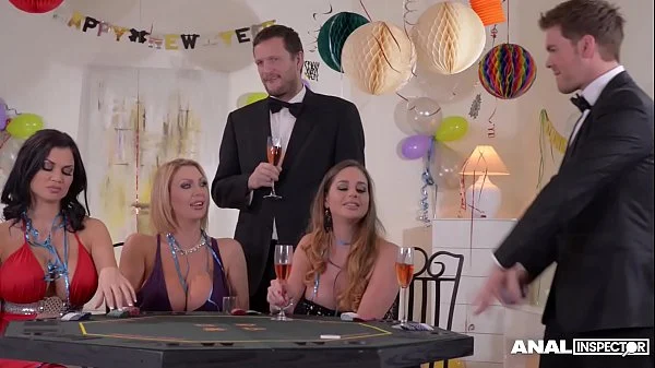 Anal inspectors join Cathy Heaven & Jasmine Jae & Leigh Darby for wild orgy