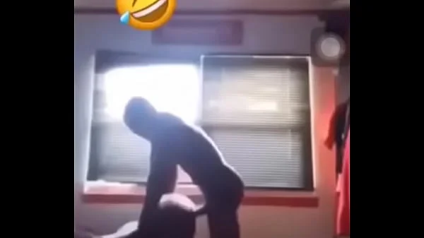 African guy bangs on his girl roughly,After eating pizza