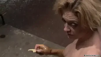 Bound busty MILF in latex fucked