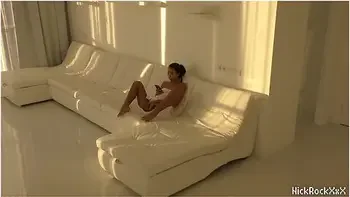 Black Asian Teen Jumping On Red Cock In White Room