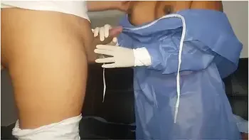 Lucky Guy Gets His Cock Stroked By A Horny Nurse