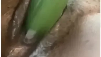 Cucumber Pussy Pounding