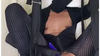 Black Girl Masturbates While In Her Swing