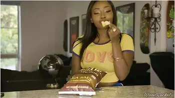 Porn Stars Eating: Osa Lovely Loves Kettle Chips