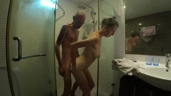 Skinny Brunette Amateur Gets Pissed On Then Fucked Hard By Huge Cock