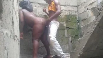 Switcock Fucks Horny Neighbor in Unfinished Building - Outdoor Doggy Style with Huge Tits