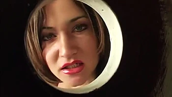 Luxxx May Deep Throats Gloryhole Cock - Busty Brunette MILF Action