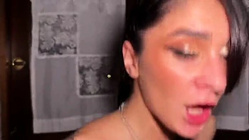 Amateur Italian Teen Friend Blowjob and Cumshot in Bathroom Hardcore Fucking