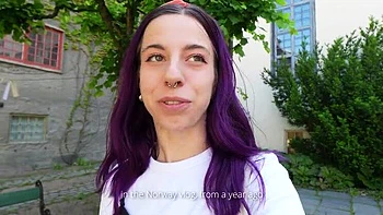 Norwegian Vlogger Norage Solo Oslo Outdoor Masturbation with Big Natural Tits & Dildo