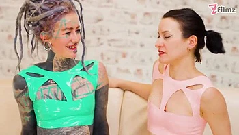 Latex Threesome Facesitting with Anuskatzz and Miss Flora - German Femdom Smothering