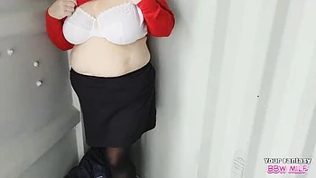 Amateur BBW Wife Locked in Shipping Container - Homemade Cheating MILF with Big Natural Tits