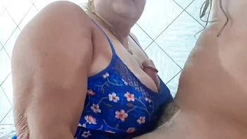 Amateur Blonde Latina with Big Natural Tits Takes Thick Cock Cumshot on Face