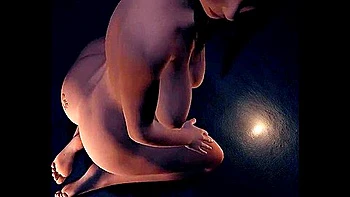 Sexy Brunette In A Solo Anal Masturbation With A Dildo With Anime Hentai