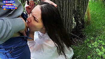 A Walk In The Woods Ended With A Sudden Bdsm Session For A Young Russian Bitch