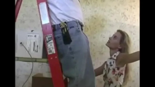 MILF Slut Mindy from YummyMama sucks & fucks the handyman while husband films! He shoots a massive load on her face!