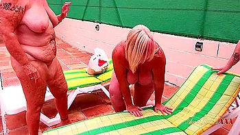 Busty Mature Milfs Melody Charm, Randy Raz, And Jojo Robinson Gets Naughty By The Pool