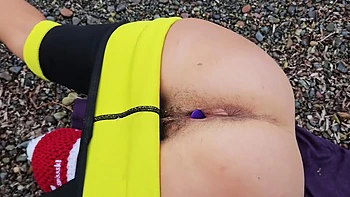 Beach Yoga With Watch Into Gaping Pussy # Hot Wife On Cold Beach