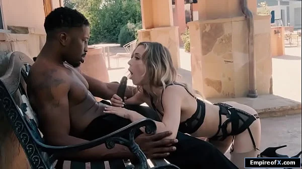A small tits blonde fucked hard by bbc