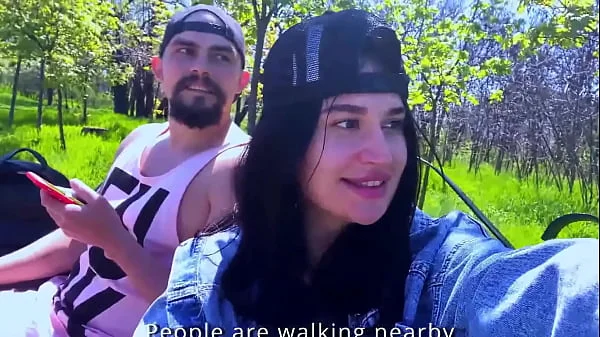 Blowjob challenge in public to a stranger, the guy thought it was prank