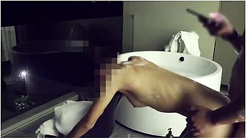 Asian Couple Having Sex In An Outdoor Jacuzzi, Someone Is Peeking