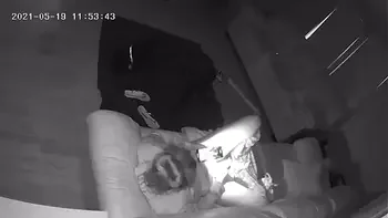 Babysitter Caught Masturbating on Couch with Wife Vibrator Hidden Cam