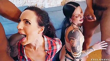 Proxy Paige, Morea Black And Kristy Black - Delicate Kristy And Moreas Double Penetration