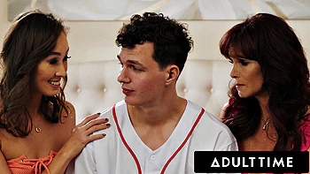 Desperate To Get Pregnant MILFs Syren De Mer & Christy Love Seduce Stepson For CREAMPIE