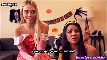 Brother dressed up as a scarecrow to fuck his sister and her friend: Blowjob, Doggy  Cowgirl Porn