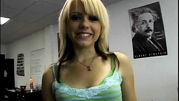 Teen blonde fucking hard on her casting