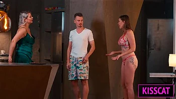 Step Mom Nikky Dream Caught Sharing Son-in-Law Cock With Step Daughter - Hot Threesome Fuck!