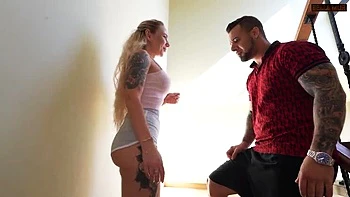 Blonde Slavic MILF Bella Mur Fucked Hard by Neighbors - Big Tits Amateur Creampie & Sloppy Deepthroat