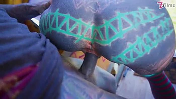 Tattooed blonde Anuskatzz gives hardcore RV blowjob