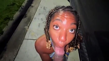 Married Girl Sucks Dick in Truck Stop Parking Lot - Free POV Blowjob