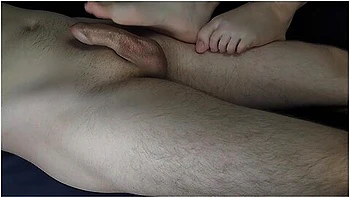 Girl Masturbates With Oily Feet My Little Horny Cock // Foot Fetish