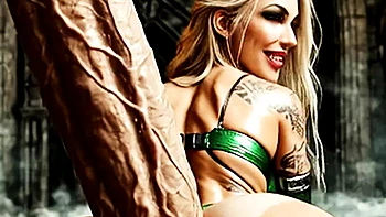 Hanna Part 2: Big Tits Blonde Teen in AI Dungeon Fantasy - Monster Cock Handjob & Riding