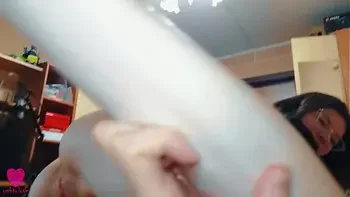 A roommate in a college dorm came to the room of a classmate late at night without panties in only a t-shirt to fuck passionately