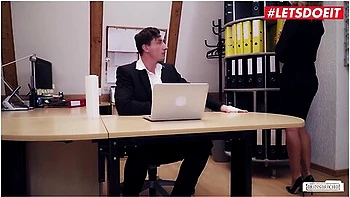 - Sexy Blonde Secretary Gives Boss A Hand