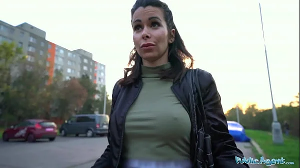 Public Agent Stunning brunette with fantastic tits fucks a stranger to pay a fine