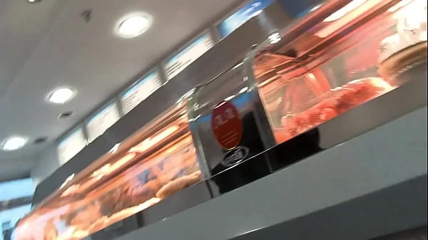 Horny girl pisses in leggings and shows her tits in public