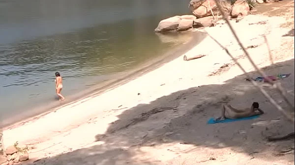 Bold naked teen picks up dudes by the lake