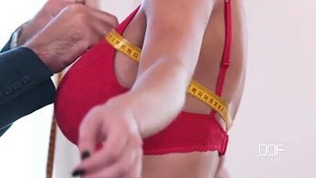 Measure Up Her Naked Cup: Babe Beguiles Dressmaker Into Pussy Fucking