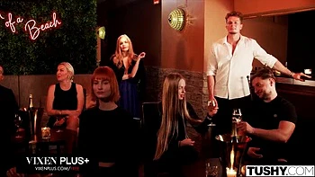 Intense Anal Threesome with Sultry Singers Megan and Fibi Euro Sharing a Cock